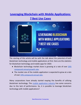 Leveraging Blockchain with Mobile Applications: 7 Best Use Cases