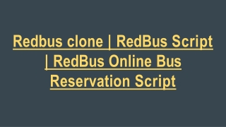 Redbus clone | RedBus Script | RedBus Online Bus Reservation Script