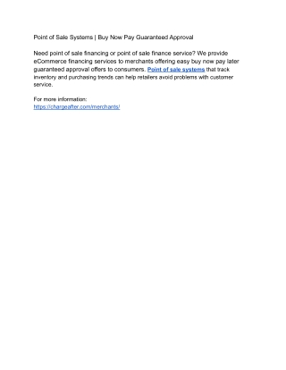 Point of Sale Systems | Buy Now Pay Guaranteed Approval