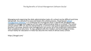 The Big Benefits of School Management Software SkuGal