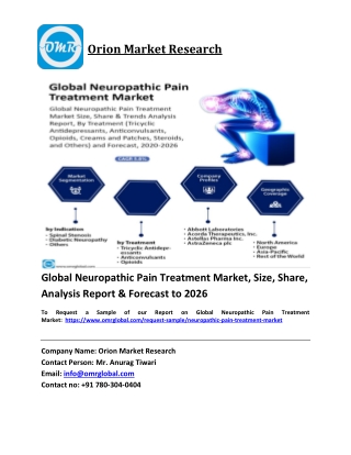 Global Neuropathic Pain Treatment Market Trends, Size, Competitive Analysis and Forecast 2020-2026