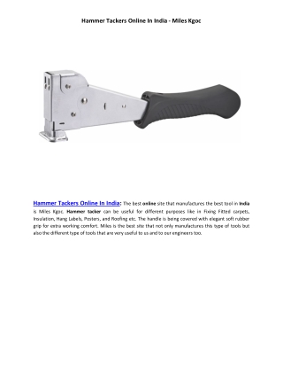 Hammer Tackers Online in India – Miles Kgoc