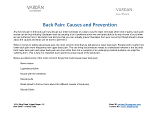 Back Pain: Causes and Prevention