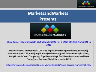 Micro Server IC Market worth $2.2 billion by 2026 | at a CAGR of 12.6% from 2021 to 2026