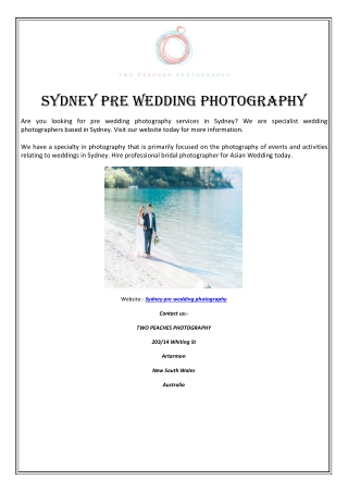 Sydney Pre Wedding Photography