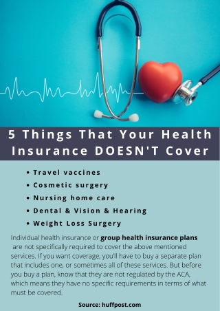 5 Things That Your Health Insurance DOESN'T Cover