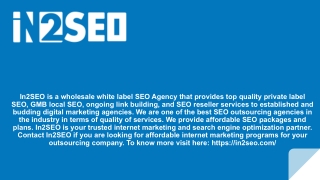 SEO Outsourcing Company - In2SEO