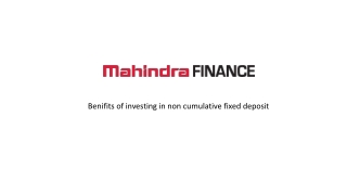 Benifits of investing in non cumulative fixed deposit