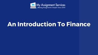 An introduction to finance by the best academic writing experts