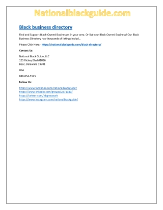 Black business directory