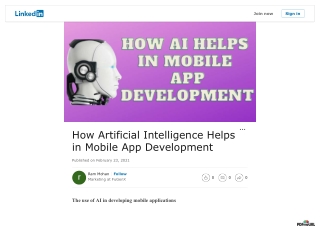 How Artificial Intelligence Helps in Mobile App Development