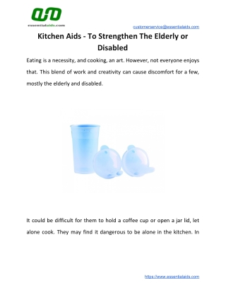 Kitchen Aids - To Strengthen The Elderly or Disabled