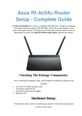 Asus Rt-Ac54u Router Setup - Complete Guide