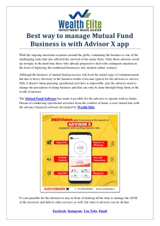 Why Mutual Fund Software for Distributors Reveals Investment Results?