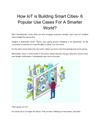 How IoT is Building Smart Cities- 6 Popular Use Cases For A Smarter World