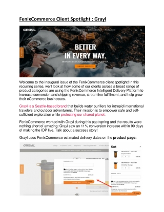 FenixCommerce Client Spotlight : Grayl