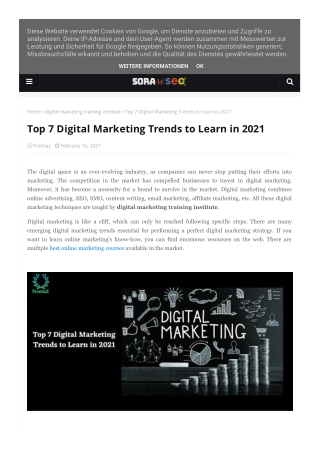 Top 7 Digital Marketing Trends to Learn in 2021