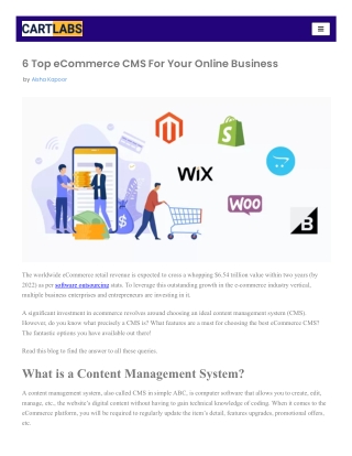 6 Top eCommerce CMS For Your Online Business