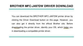 Brother MFC J497DW Driver Download