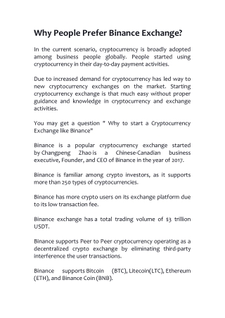 What is the Reason Behind Starting a Crypto Exchange Like Binance?