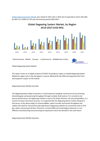 Global Degassing System Market – Forecast and Analysis (2020-2027)