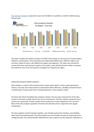 Silica Analyzer Market – Industry Analysis and Forecast (2019-2026)