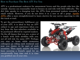 Purchase The Best ATV - 360 Power Sports