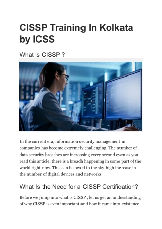 CISSP Program in kolkata by ICSS