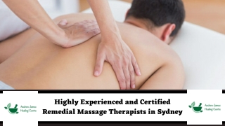 Highly Experienced and Certified Remedial Massage Therapists in Sydney