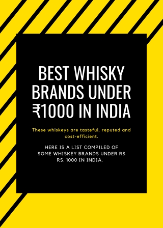 Best Whisky Brands Under ₹1000 In India