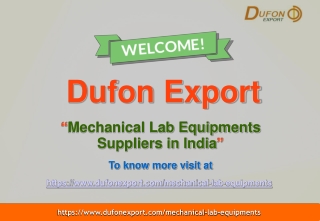 Mechanical Lab Equipments Suppliers in India