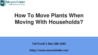 How To Move Plants When Moving With Households?