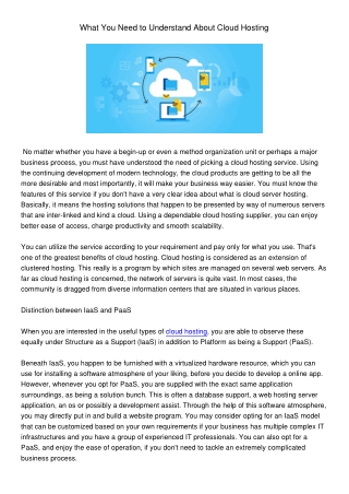 WhatYouNeedtoUnderstandAboutCloudHosting