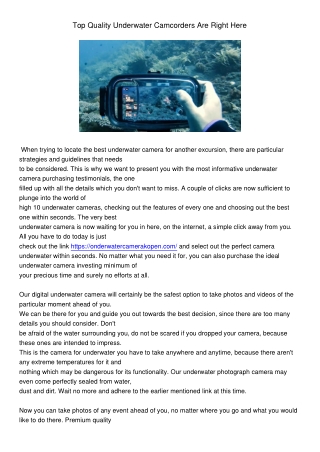 TopQualityUnderwaterCamcordersAreRightHere