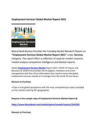 Global Employment Services Market Forecast 2021