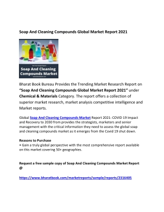 Global Soap And Cleaning Compounds Market Research Report 2021