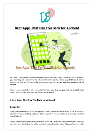 Best Apps That Pay You Back for Android
