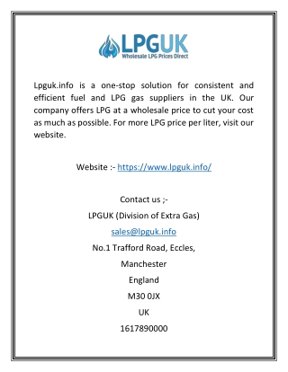 Online LPG Providers in UK | LPG UK