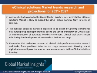 eClinical solutions market report for 2027 – Companies, applications, products and more