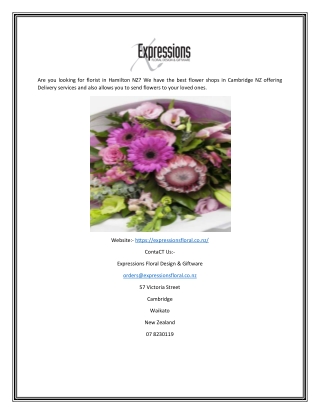 Flower Shops Hamilton | Expressionsfloral.co.nz