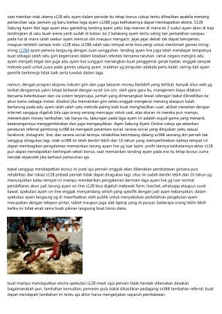 Amatir S128 Sabung Ayam Aja Dapat Berhasil, Ente?