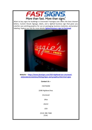 Lighted Business Sign in Cincinnati | Fastsigns.com