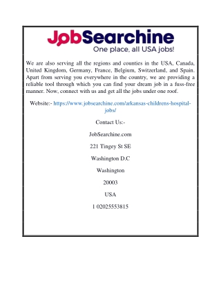 Arkansas Children's Hospital Jobs | JobSearchine.com