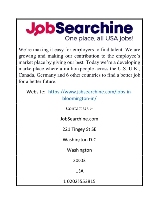 Jobs in Bloomington In | JobSearchine.com