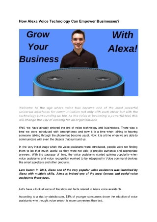 How Alexa Voice Technology Can Empower Businesses?