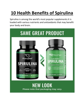 Rocufast Spirulina Capsules Green Superfood Supplement 500mg