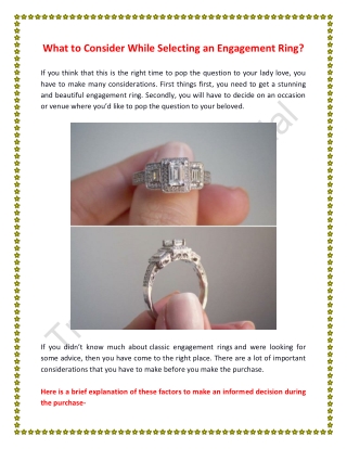 What to Consider While Selecting an Engagement Ring_True Romance