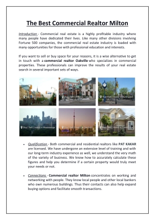 The Best Commercial Realtor Milton