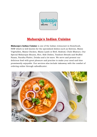 5% Off - Maharaja's Indian Cuisine takeaway Homebush, NSW