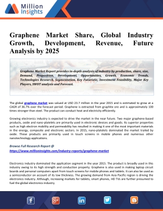 Graphene Market Emerging Trends, Application Scope, Size, Status, Analysis And Forecast To 2025